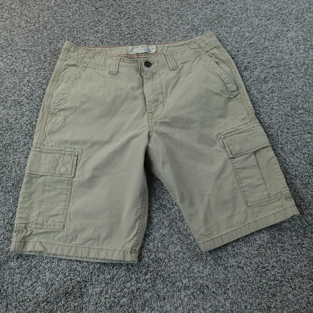 VTG Lucky Brand Shorts Mens 33 Brown Beige Tan Cargo Army Military Hiking Y2K